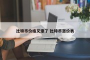 比特币价格又涨了 比特币涨价表