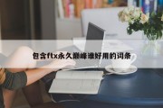 包含ftx永久巅峰谁好用的词条